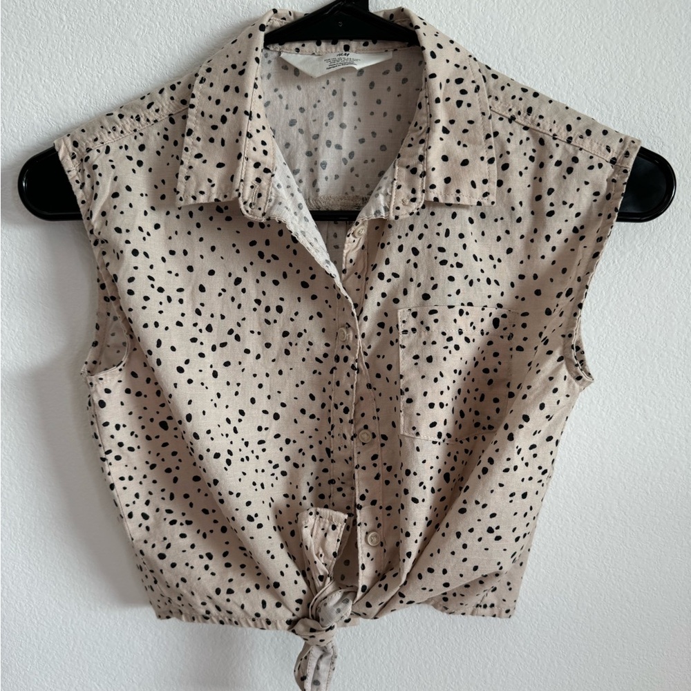H&M tie-hem cotton blouse